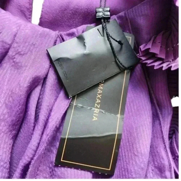 Bcbgmaxazria Dress Black Orchid Silk Ruffles Whimsigoth New With Tags Women's 6 - Picture 9 of 16